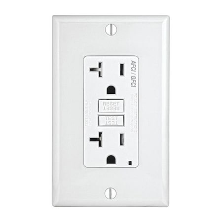 Leviton Leviton 3809514 20A; 125V 5-20R Decora AFCI & GFCI Dual Function Outlet; White 3809514